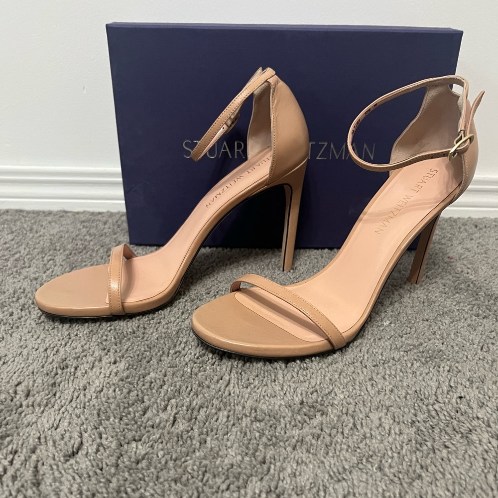 Stuart Weitzman nudistsong Bambina Nappa heeled sandals NWT